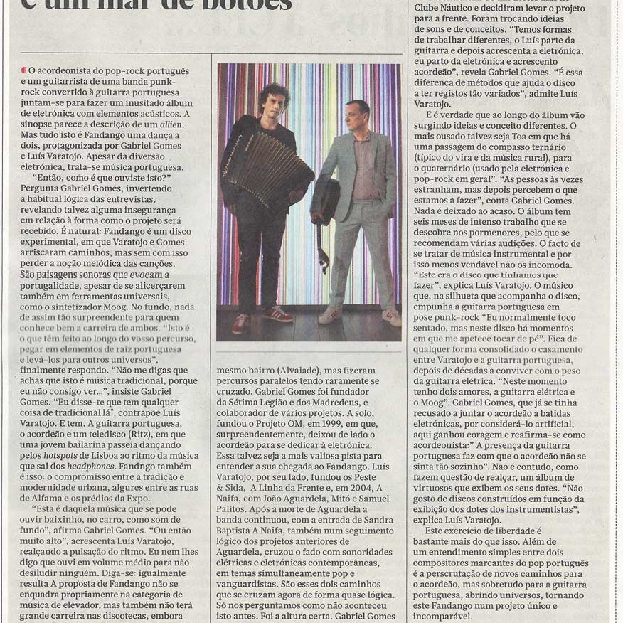 Fandango na imprensa - Jornal de Letras - 02.09.2015