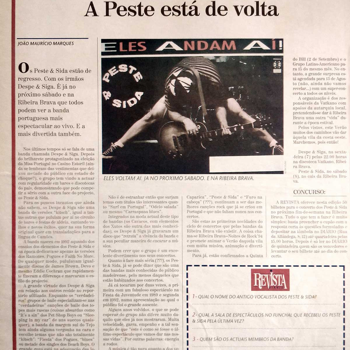 Peste & Sida na imprensa - Revista Diário de Notícias