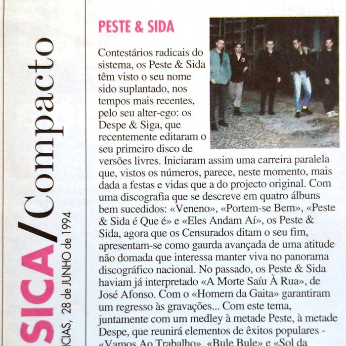 Peste & Sida na imprensa - Diário de Notícias