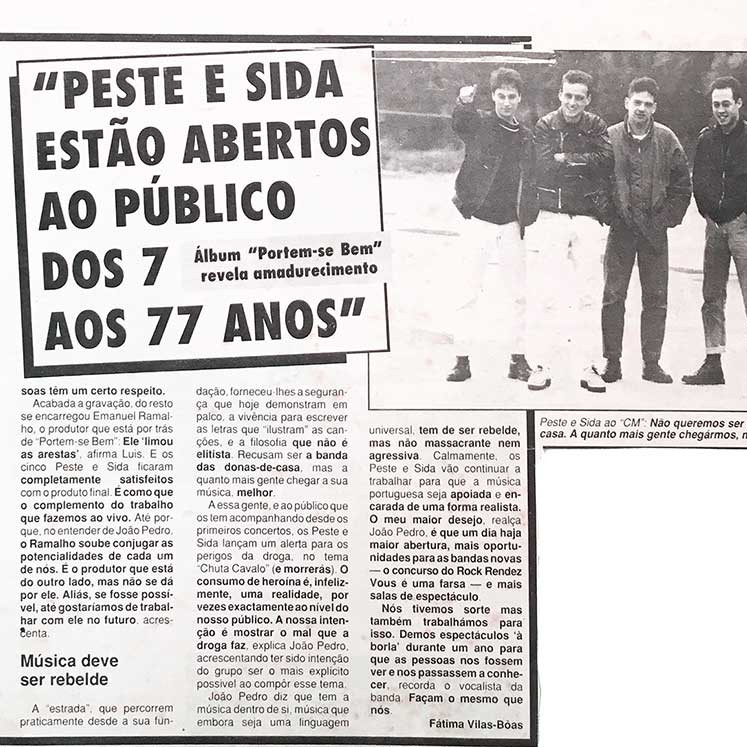 Peste & Sida na imprensa - Correio da Manhã